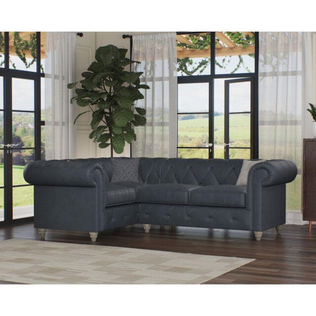 Melrose 3 Seater Leather Corner Sofa