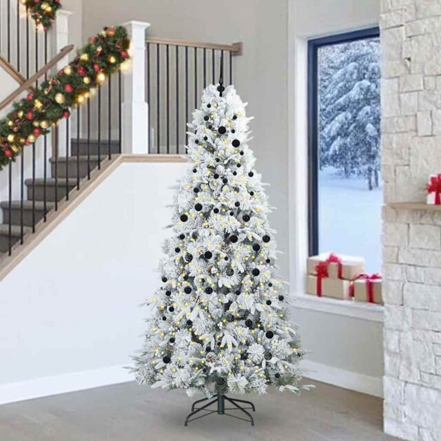 Artificial Hinged Christmas Tree Green PE and PVC