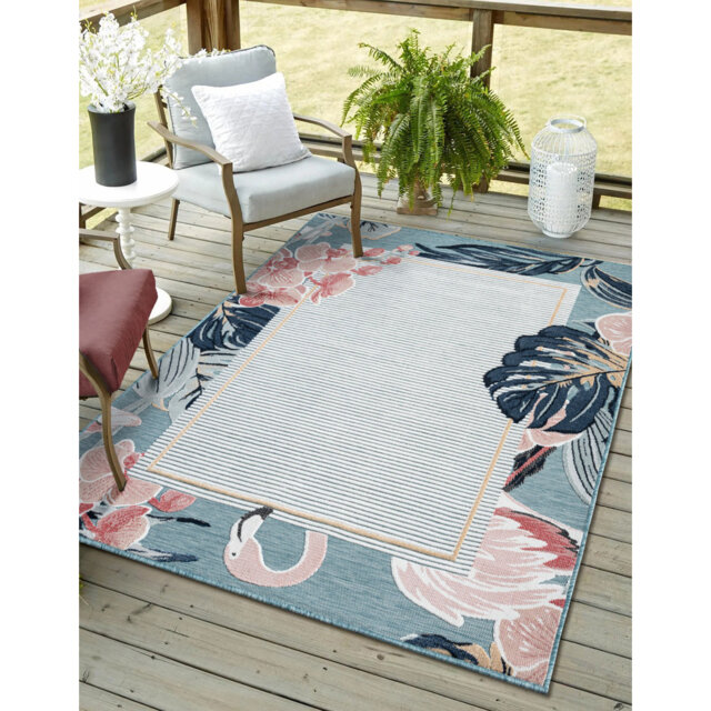 Troutville Red/Grey/Green Indoor/Outdoor Rug