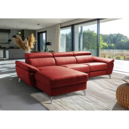 Milton Keynes Italian Leather Electric Reclining Corner Sofa with Adjustable Headrests and Adjustable Armrests