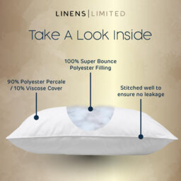 Linens Limited Soft Pillows, Made in the UK, Hotel Quality, LuxeHotel Bounce Back Pillows, Soft and Firm with Orthopedic Support, Non-Allergenic, Mach