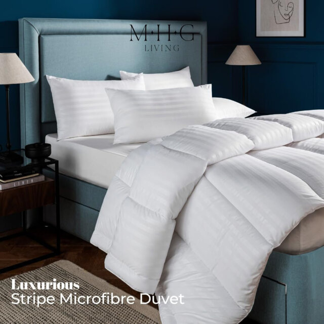 MHG Living Winter Microfibre Duvet 13.5 Tog with Breathable Hypoallergenic Hollowfibre Filling Cooling- Available Single/Double/King/Super King