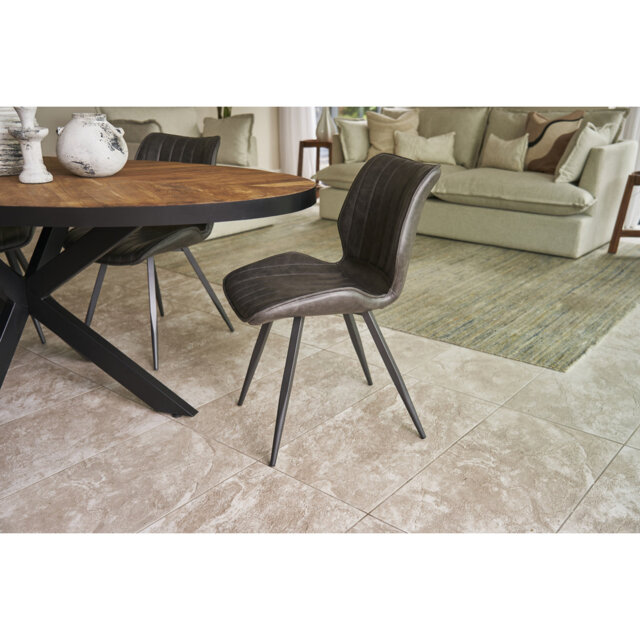 Gutierez Bounceback Dining Chair Vegan Leather Chestnut SET OF 2