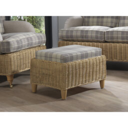 66cm Wide Plaid Footstool Ottoman