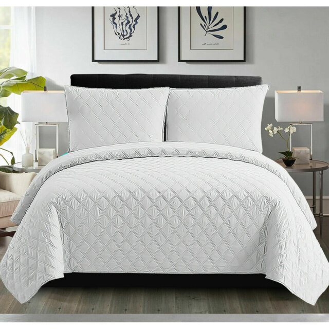 Quilted Inspiration Bedspread Embossed Bedding Set Bed Throw