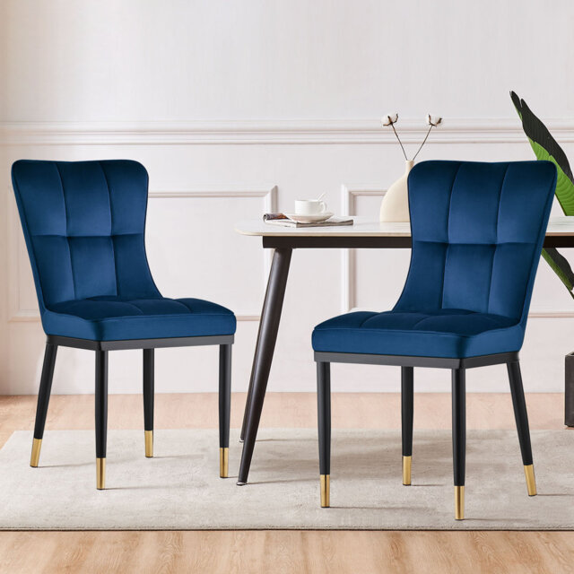 50cm H Tufted Upholstered Metal Upholstered Back Side Chair
