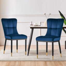 50cm H Tufted Upholstered Metal Upholstered Back Side Chair
