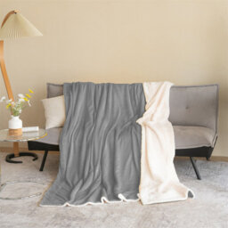 Diya Soft Sherpa Fleece Fur Thick Dual Sided Flannel Reversible Blanket Throw