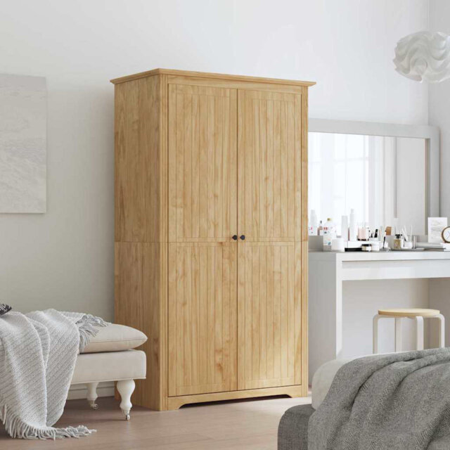 Wardrobe Closet Clothes Storage Organiser Room Armoire Solid Wood Pine