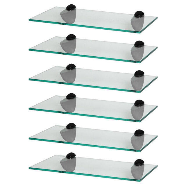 Harbour Housewares - Floating Glass Shelves with Metallic Brackets