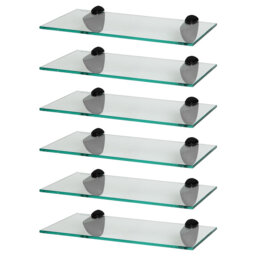 Harbour Housewares - Floating Glass Shelves with Metallic Brackets