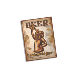 Beer Make Beard Grow Drink Metal Wall Décor