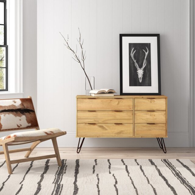 Cashel 3+3, 6 Drawer wide chest of drawers