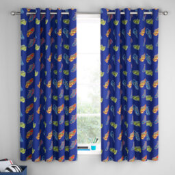 Bright Football Fully Reversible Eyelet Curtains