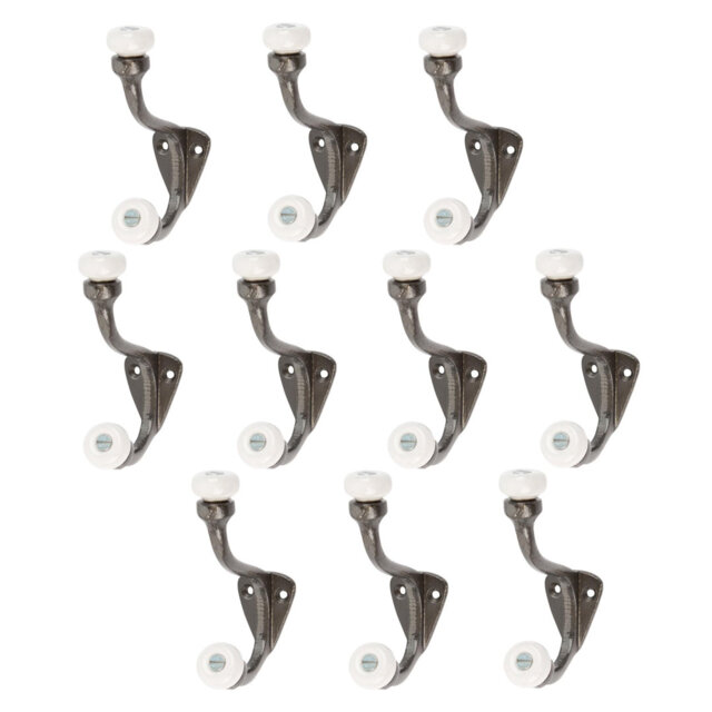 Hammer & Tongs - White Ceramic Ball Hat & Coat Hook - W30mm x H105mm - Raw