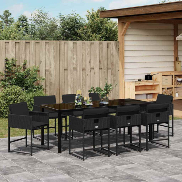 Garden Dining Set Poly Rattan Outdoor Furniture Modern Patio Terrace