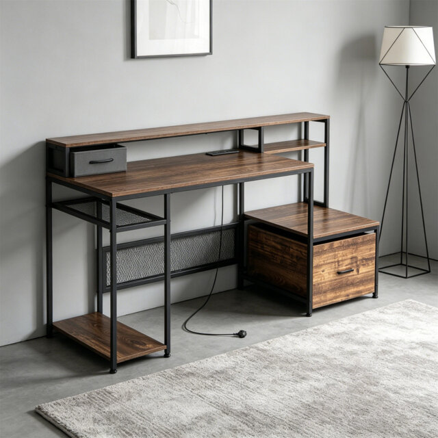 Computer Desk with Monitor Stand
