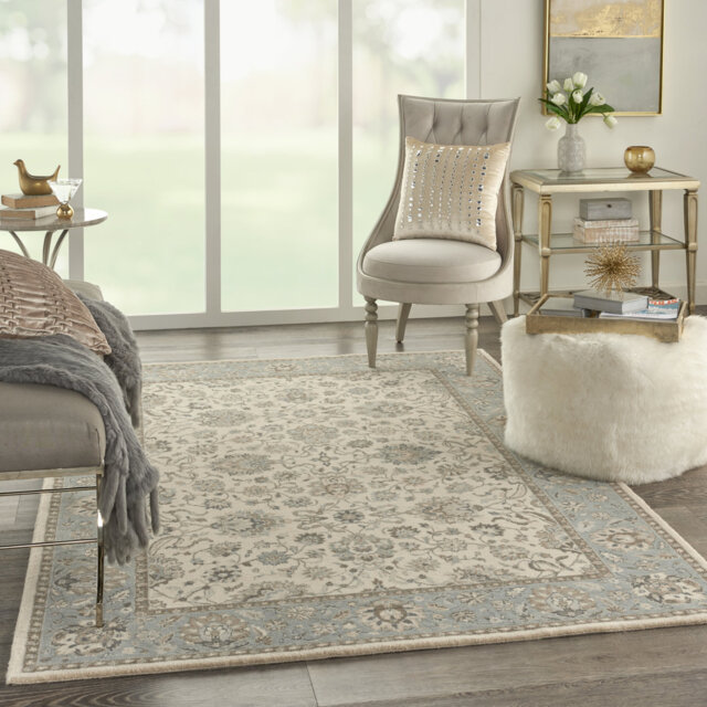 Living Treasures Tufted Ivory/Aqua Rug