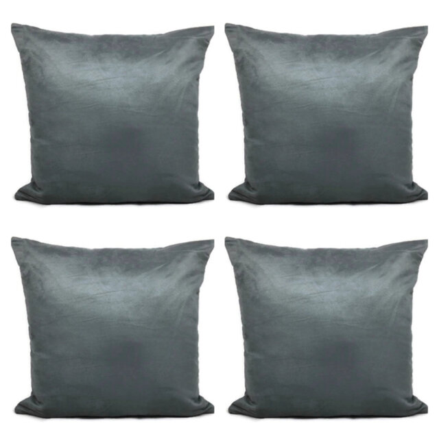 "SET OF 4 Quality Plain Pearl Cream Textured Fabric Cushion Covers 18X18"" Solid Colour"