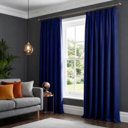 100% Polyester Blackout Pencil Pleat Room Darkening Curtains (Set of 2)