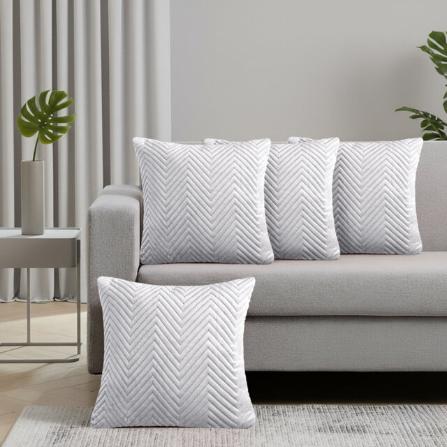 Embossed Velvet Cushion Cover (4 Piece Set)