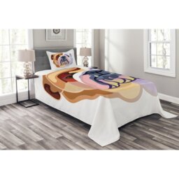 Adriti Polyester No Pattern Bedspread with Pillow Shams