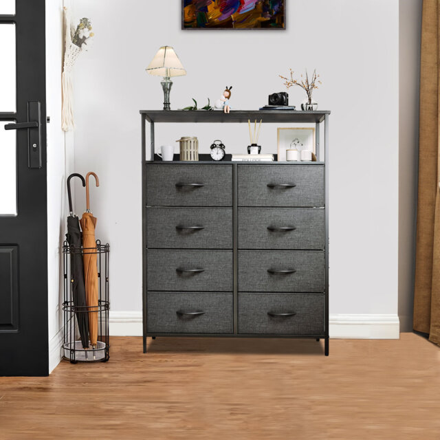 Stefie 8 Drawer Chest of Drawers,80Cm W Bedroom Drawers