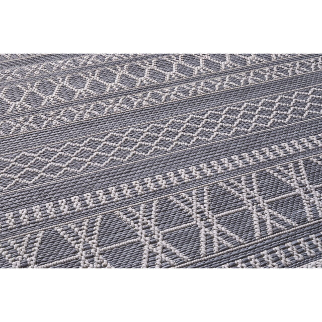 Kocher Striped Machine Woven Flatweave Indoor / Outdoor Area Rug