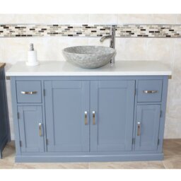 Santorini 1230mm Single Bathroom Vanity with Vessel Stone Basin