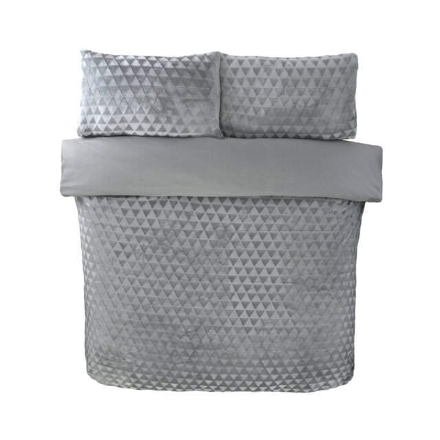 Diamond Cut Velvet Polyester Geometric Shapes Duvet Cover Set with Pillowcases Included