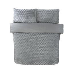 Diamond Cut Velvet Polyester Geometric Shapes Duvet Cover Set with Pillowcases Included