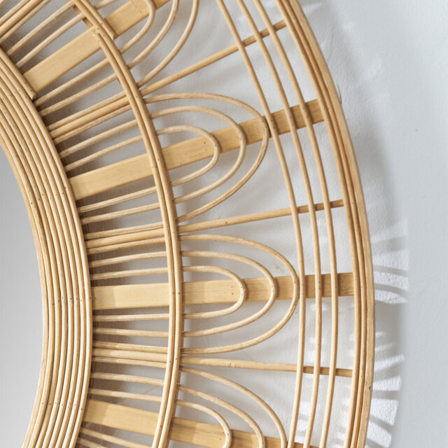Bamboo / Rattan Round Wall Mirror