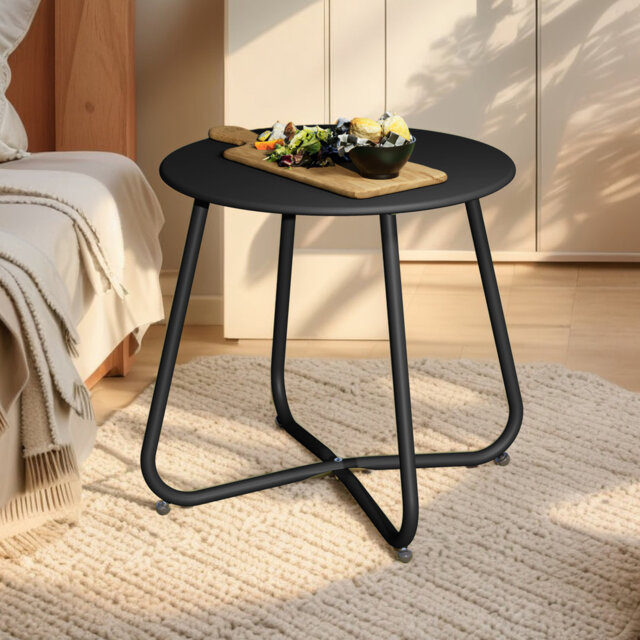 Ebern Round Outdoor Side Table