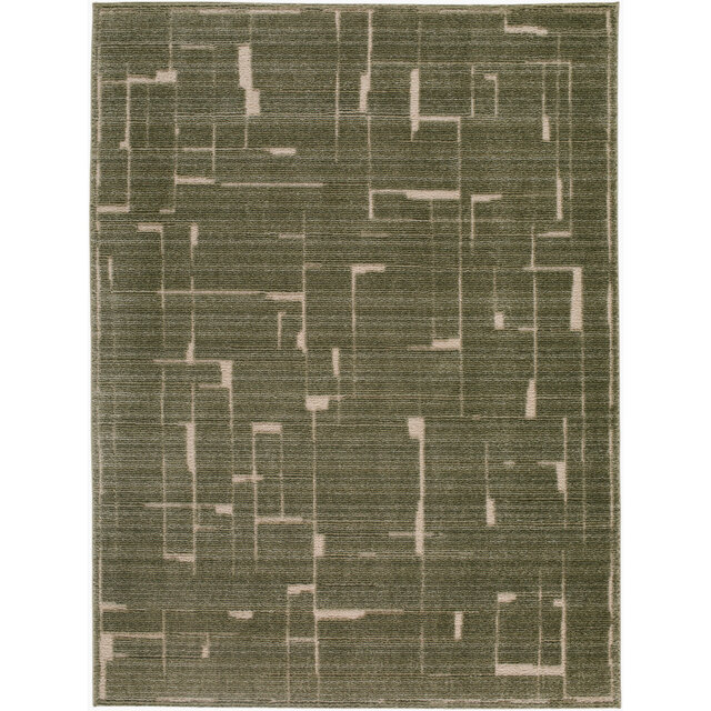 Elle Decor x Livabliss Alma-Modern Ivory Taupe Graphic Living Dining Bedroom Rug