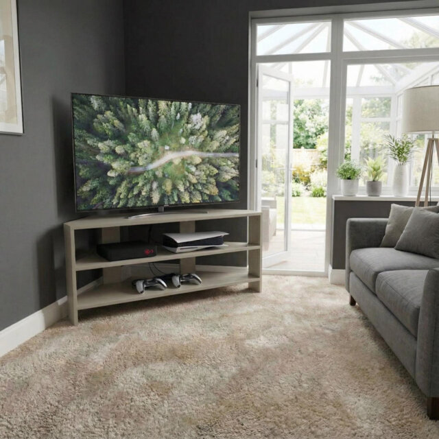 "Unfinished Corner TV Stand for TVs up to 32"""