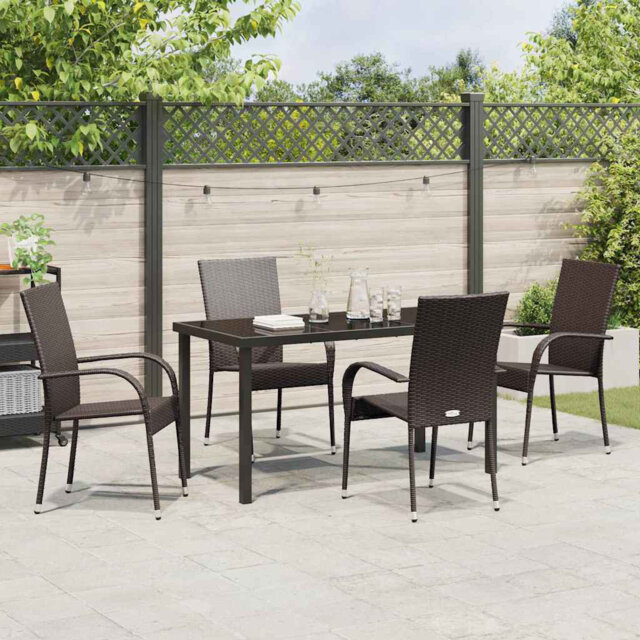 Garden Dining Set 5 Pcs Powder-Coated Steel