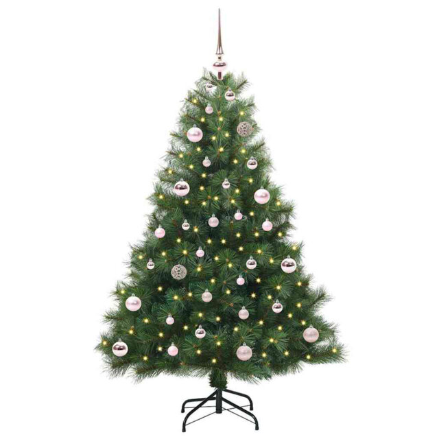Artificial Christmas Tree with 150 LEDs Green PE and PVC