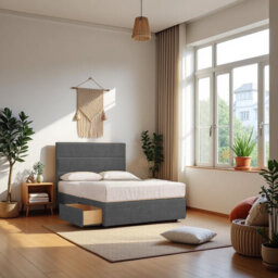 Upholstered Divan Bed with Mattress