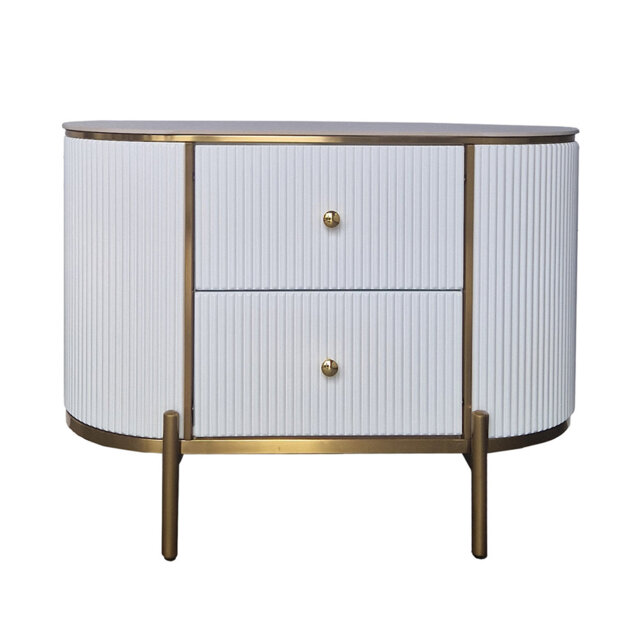 80cm W Stainless Steel Bedside Table