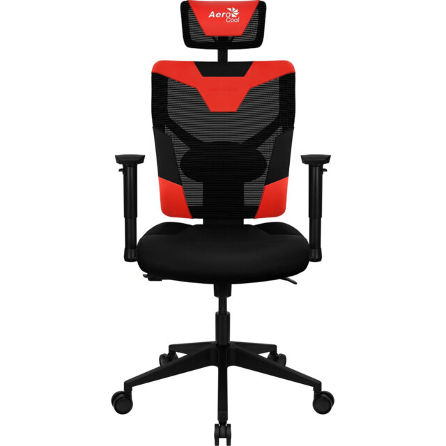 Aerocool Adjustable Reclining Ergonomic Swiveling PC & Racing Game Chair in Black/Red