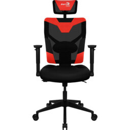 Aerocool Adjustable Reclining Ergonomic Swiveling PC & Racing Game Chair in Black/Red