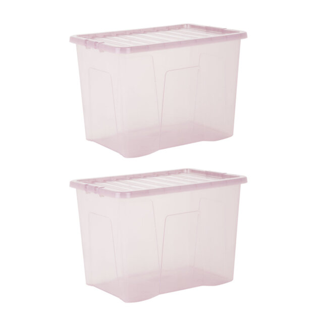 Wham Wham Crystal 80L Plastic Storage Boxes Tint Dusky