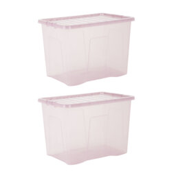 Wham Wham Crystal 80L Plastic Storage Boxes Tint Dusky