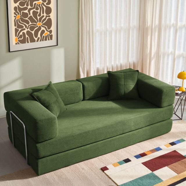 3 Seater Corduroy Sleeper Sofa