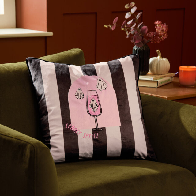 Spooky Spritz Velvet Halloween Cushion Cover
