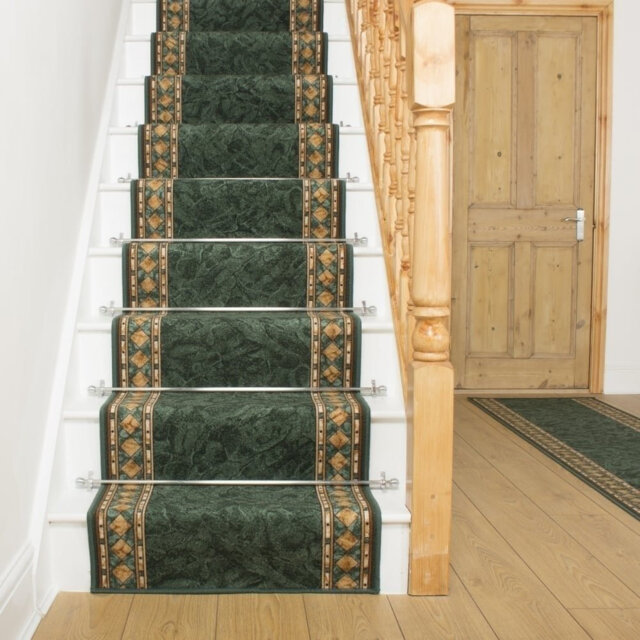 Cheops Green Stair Runner – Hardwearing, Non-Slip & Durable Carpet for Stairs & Staircases, Multiple Lengths