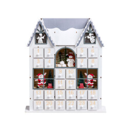 Christmas Decoration LED FEMUND Advent Calendar 40 cm White