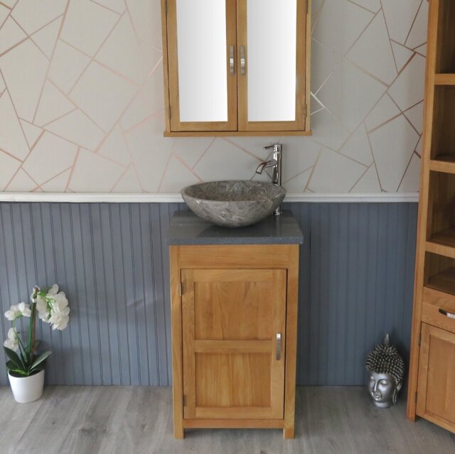 Scranton 515mm Single Bathroom Vanity with Vessel Stone Basin