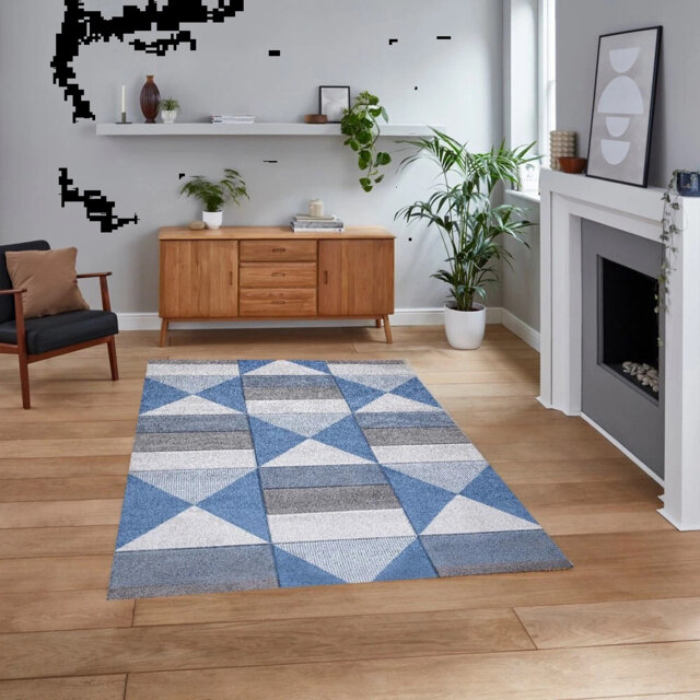 Modern Area Rug Geometric Style BLOCK Rugs For Living Room Bedroom Rug Soft Non Shedding Area Rug