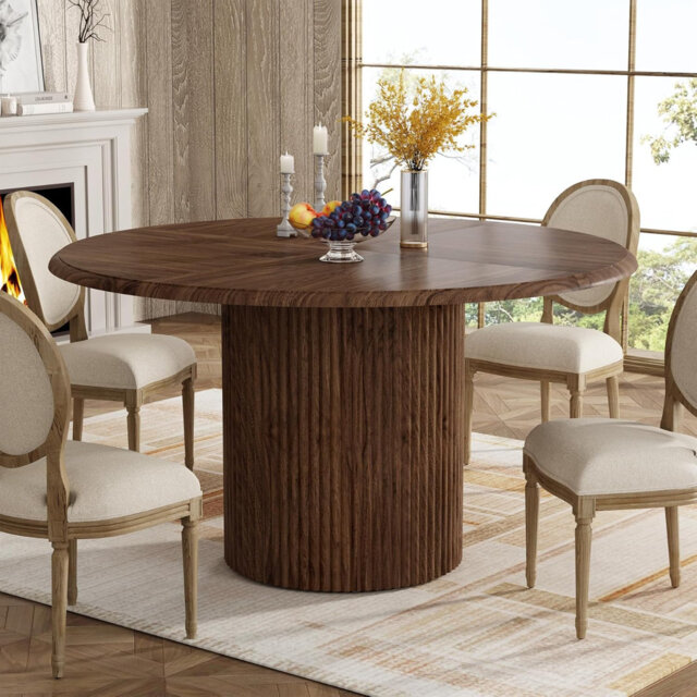 Round Metal Base Dining Table